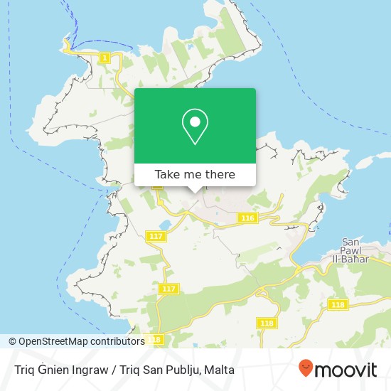 Triq Ġnien Ingraw / Triq San Publju map