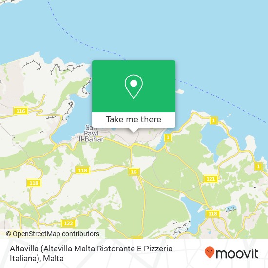 Altavilla (Altavilla Malta Ristorante E Pizzeria Italiana) map