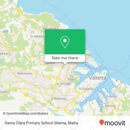 Santa Clara Primary School Sliema map
