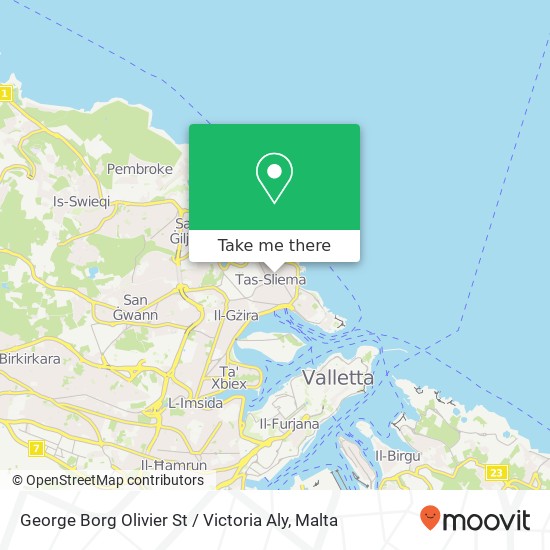 George Borg Olivier St / Victoria Aly map