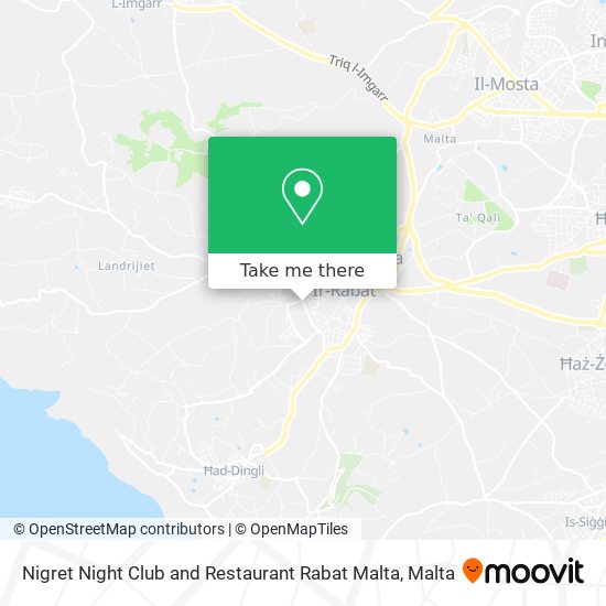 Nigret Night Club and Restaurant Rabat Malta map