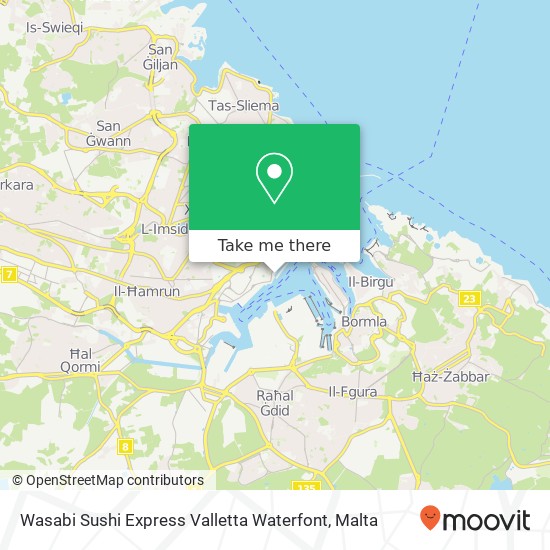 Wasabi Sushi Express Valletta Waterfont, Waterfront Valletta Floriana FRN map