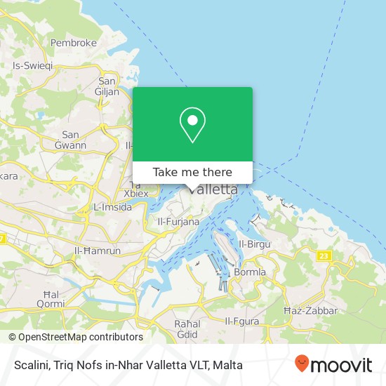 Scalini, Triq Nofs in-Nhar Valletta VLT map
