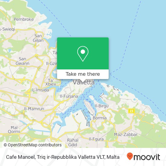 Cafe Manoel, Triq ir-Repubblika Valletta VLT map