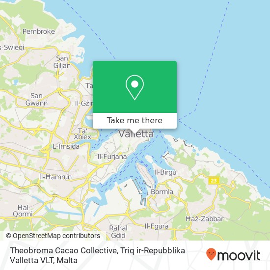 Theobroma Cacao Collective, Triq ir-Repubblika Valletta VLT map