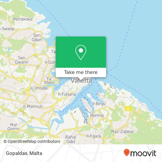 Gopaldas, Triq ir-Repubblika Valletta VLT map
