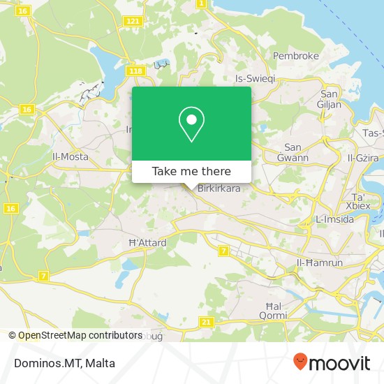 Dominos.MT, Triq in-Naxxar Balzan BZN map