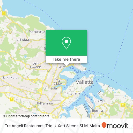 Tre Angeli Restaurant, Triq ix-Xatt Sliema SLM map