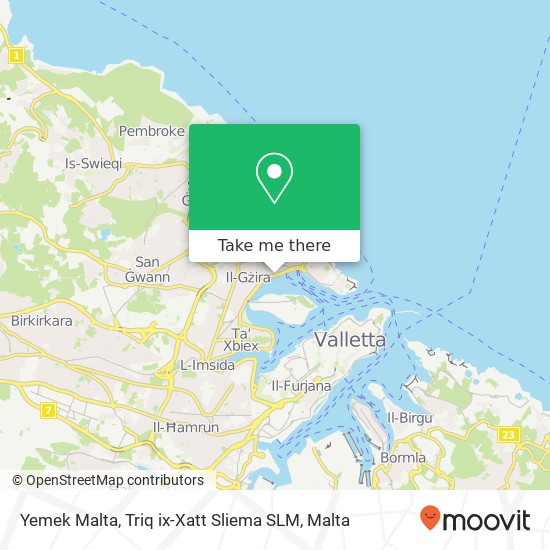 Yemek Malta, Triq ix-Xatt Sliema SLM map