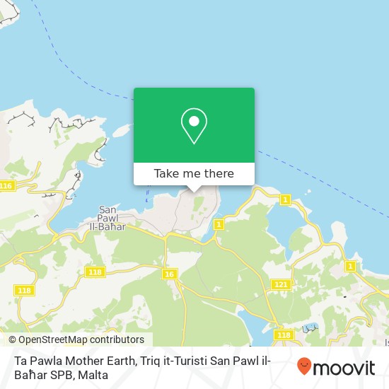 Ta Pawla Mother Earth, Triq it-Turisti San Pawl il-Baħar SPB map