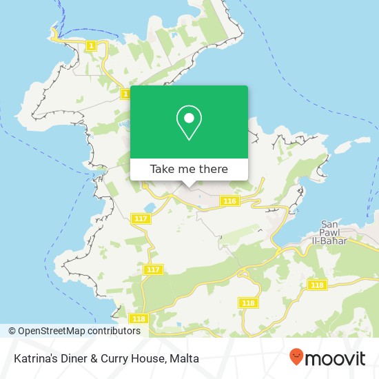 Katrina's Diner & Curry House, Triq Ġorġ Borg Olivier Mellieħa MLH map