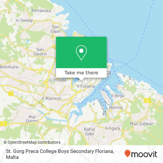 St. Gorg Preca College Boys Secondary Floriana map