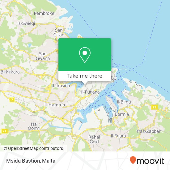 Msida Bastion map