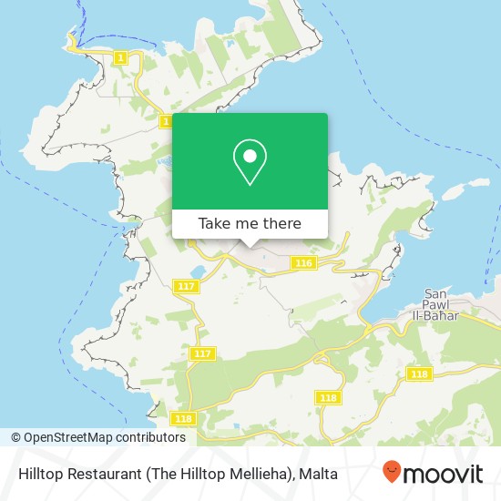 Hilltop Restaurant (The Hilltop Mellieha) map