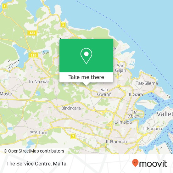 The Service Centre map