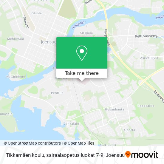 Tikkamäen koulu, sairaalaopetus luokat 7-9 map