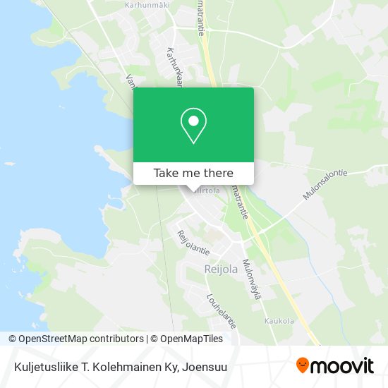 Kuljetusliike T. Kolehmainen Ky map