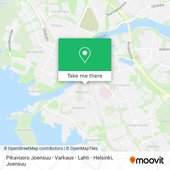 Pikavuoro Joensuu - Varkaus - Lahti - Helsinki map
