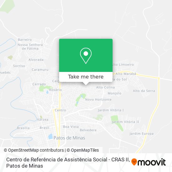 Mapa Centro de Referência de Assistência Social - CRAS II