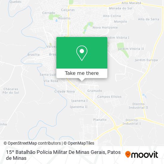 15º Batalhão Polícia Militar De Minas Gerais map