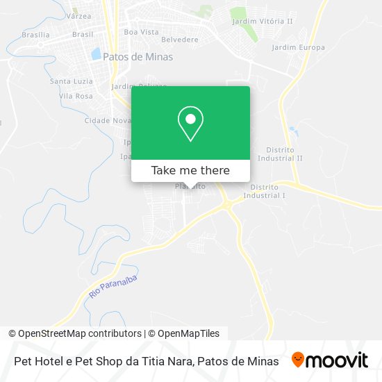 Mapa Pet Hotel e Pet Shop da Titia Nara