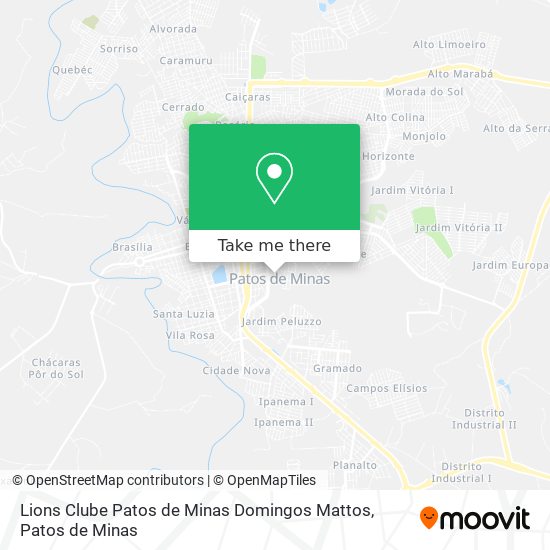 Lions Clube Patos de Minas Domingos Mattos map