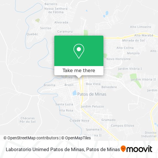 Mapa Laboratorio Unimed Patos de Minas