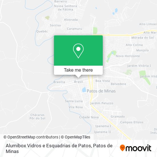 Mapa Alumibox Vidros e Esquadrias de Patos