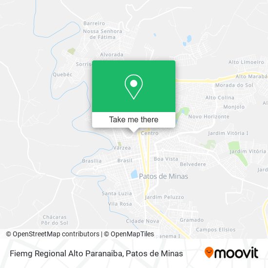 Fiemg Regional Alto Paranaiba map