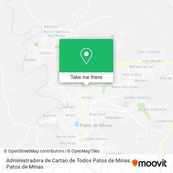 Administradora de Cartao de Todos Patos de Minas map