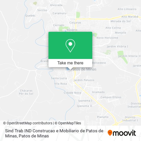 Mapa Sind Trab IND Construcao e Mobiliario de Patos de Minas