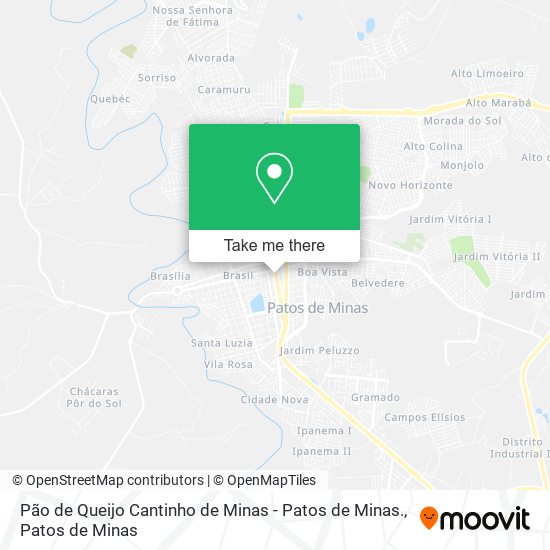 Mapa Pão de Queijo Cantinho de Minas - Patos de Minas.