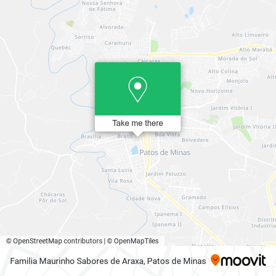 Mapa Familia Maurinho Sabores de Araxa