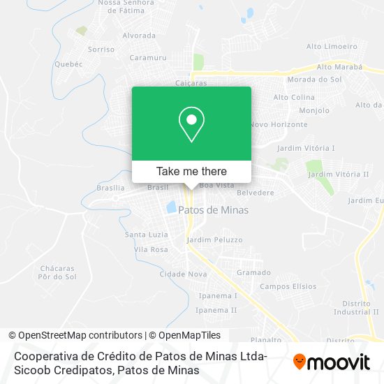 Mapa Cooperativa de Crédito de Patos de Minas Ltda-Sicoob Credipatos