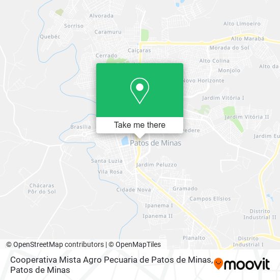 Mapa Cooperativa Mista Agro Pecuaria de Patos de Minas