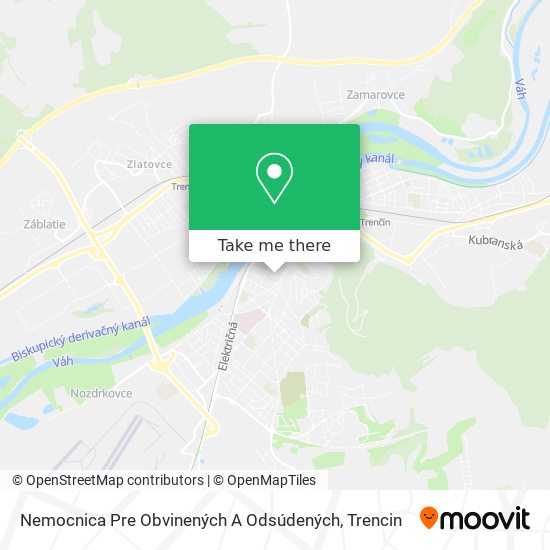 Nemocnica Pre Obvinených A Odsúdených map