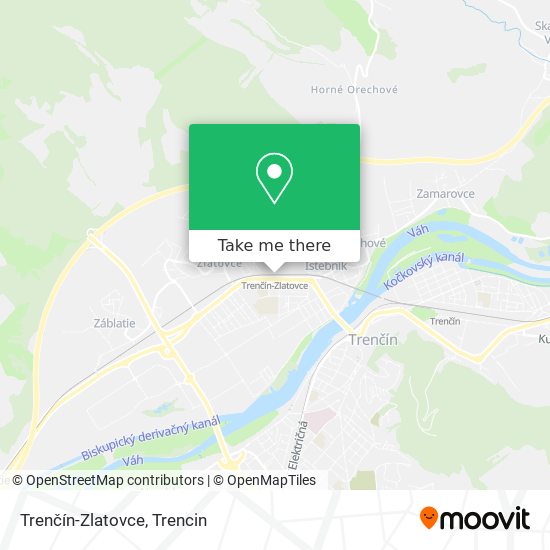 Trenčín-Zlatovce map