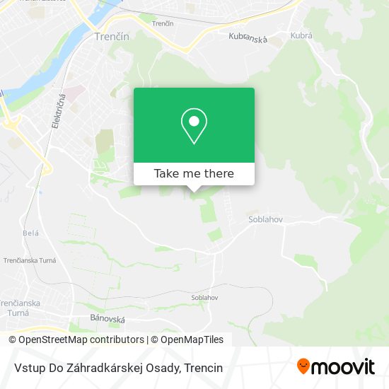 Vstup Do Záhradkárskej Osady map