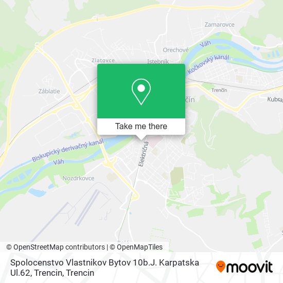 Spolocenstvo Vlastnikov Bytov 10b.J. Karpatska Ul.62, Trencin map