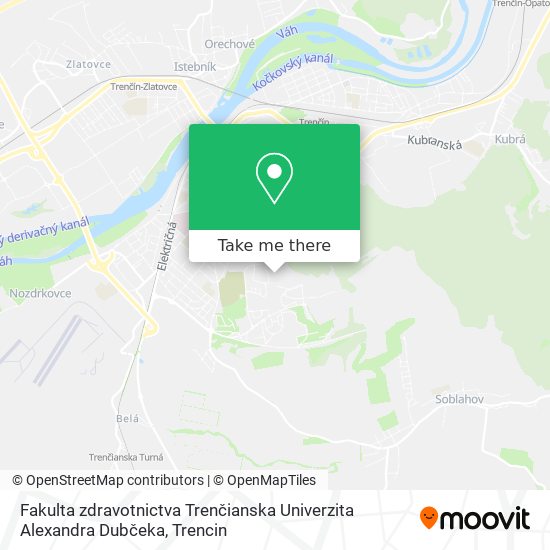 Fakulta zdravotnictva Trenčianska Univerzita Alexandra Dubčeka map