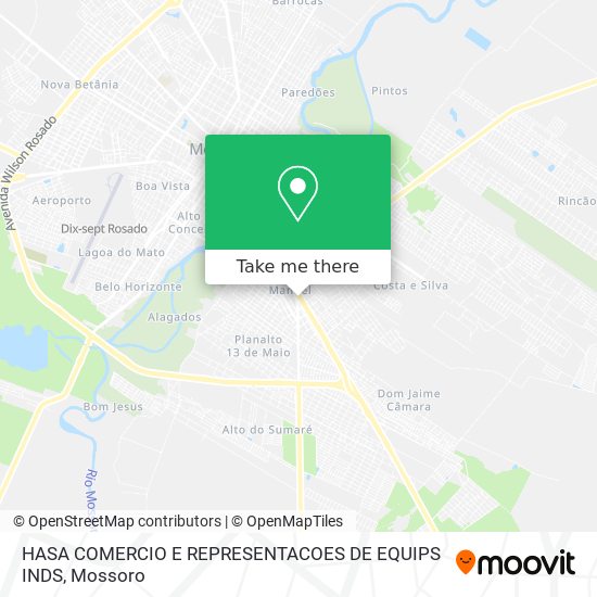 Mapa HASA COMERCIO E REPRESENTACOES DE EQUIPS INDS