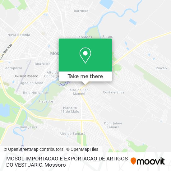 Mapa MOSOL IMPORTACAO E EXPORTACAO DE ARTIGOS DO VESTUARIO