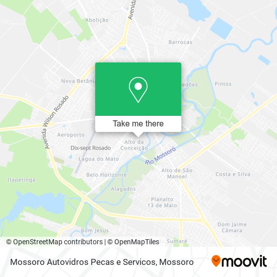 Mapa Mossoro Autovidros Pecas e Servicos