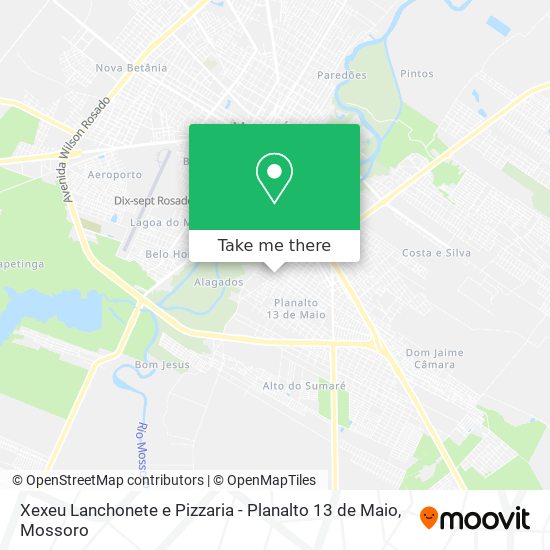 Mapa Xexeu Lanchonete e Pizzaria - Planalto 13 de Maio