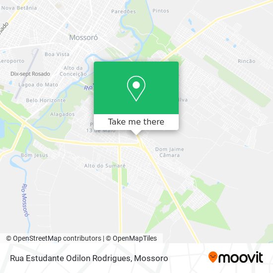 Mapa Rua Estudante Odilon Rodrigues