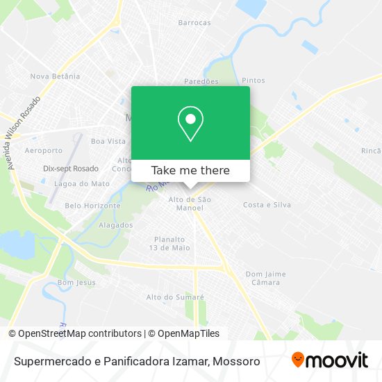 Mapa Supermercado e Panificadora Izamar