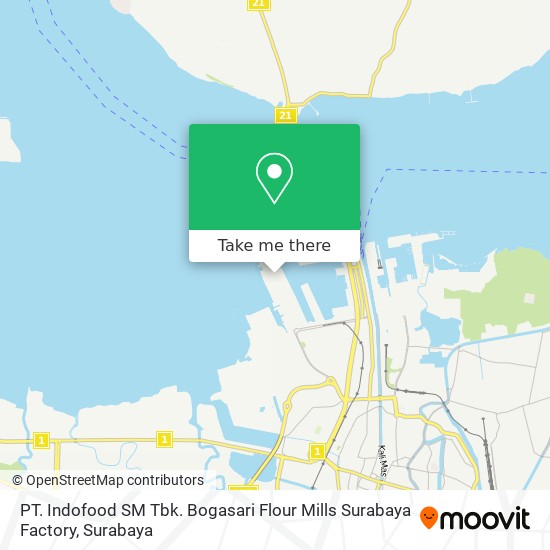 PT. Indofood SM Tbk. Bogasari Flour Mills Surabaya Factory map