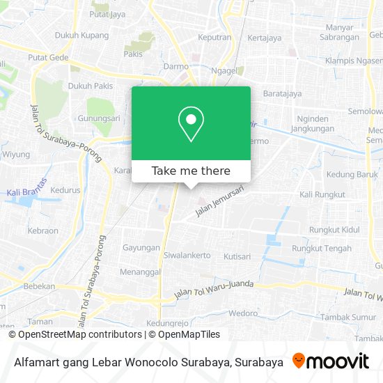 Alfamart gang Lebar Wonocolo Surabaya map