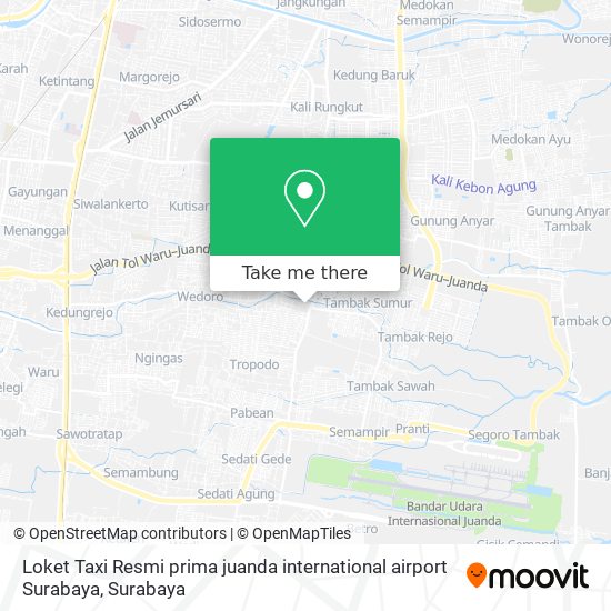 Loket Taxi Resmi  prima juanda international airport Surabaya map
