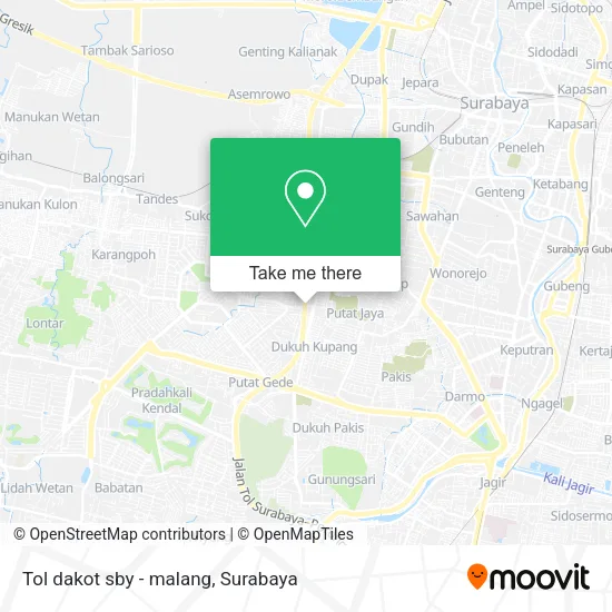 Tol dakot sby - malang map
